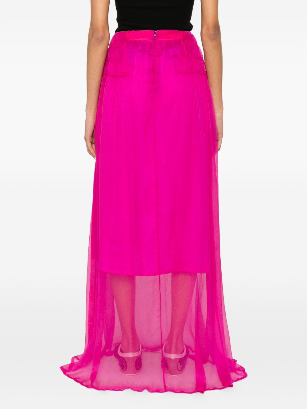 Gonna drappeggiata con volant sunia in rosa Dries van noten - donna 