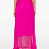 Gonna drappeggiata con volant sunia in rosa Dries van noten - donna 