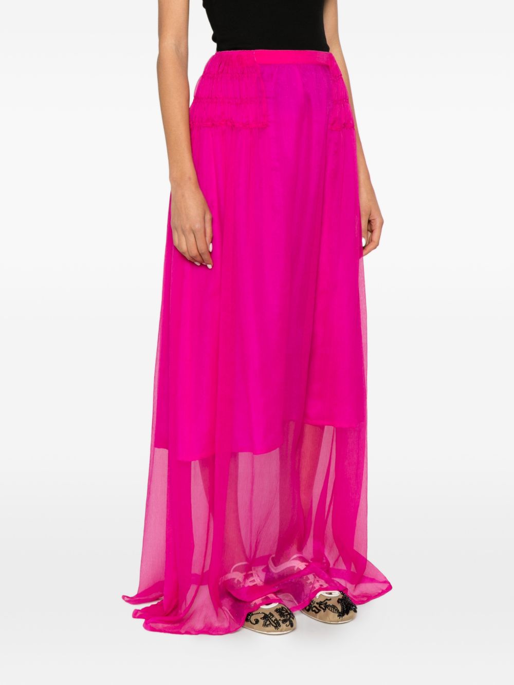 Gonna drappeggiata con volant sunia in rosa Dries van noten - donna 