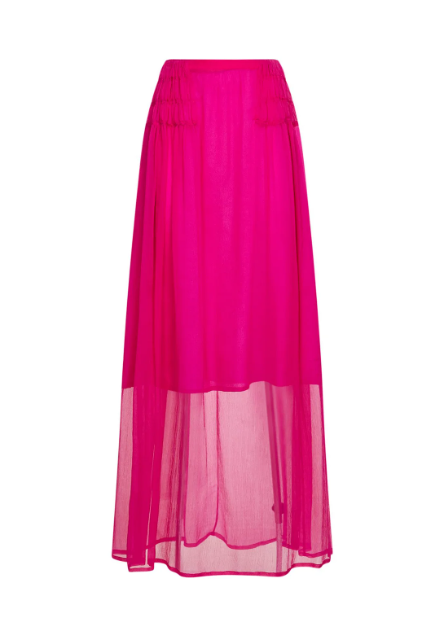 Gonna drappeggiata con volant sunia in rosa Dries van noten - donna 