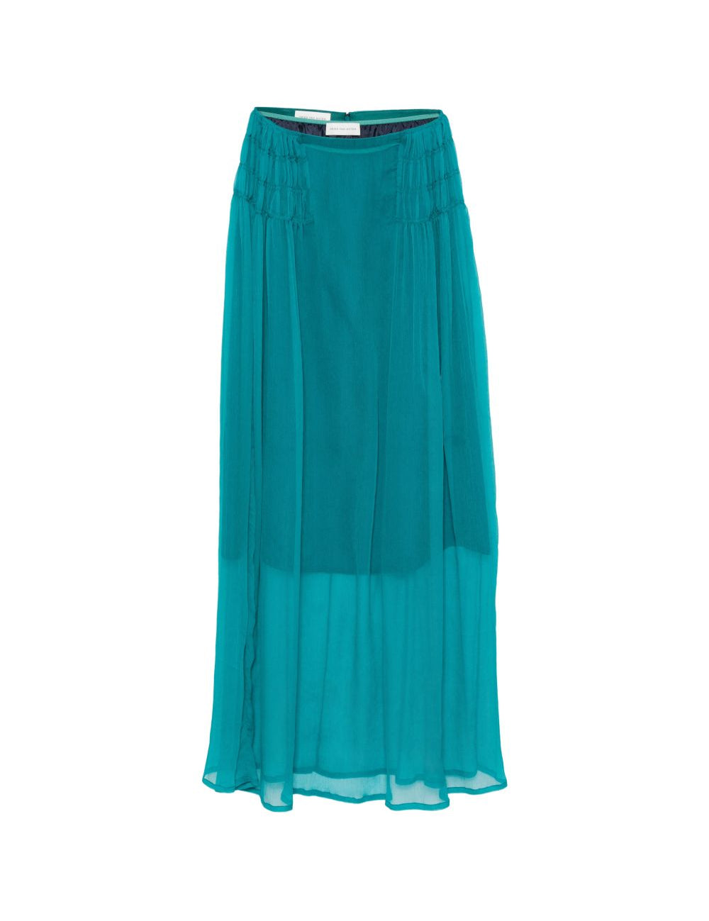 Gonna drappeggiata con volant sunia in verde Dries van noten - donna 