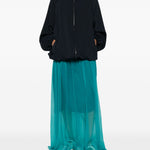 Gonna drappeggiata con volant sunia in verde Dries van noten - donna 