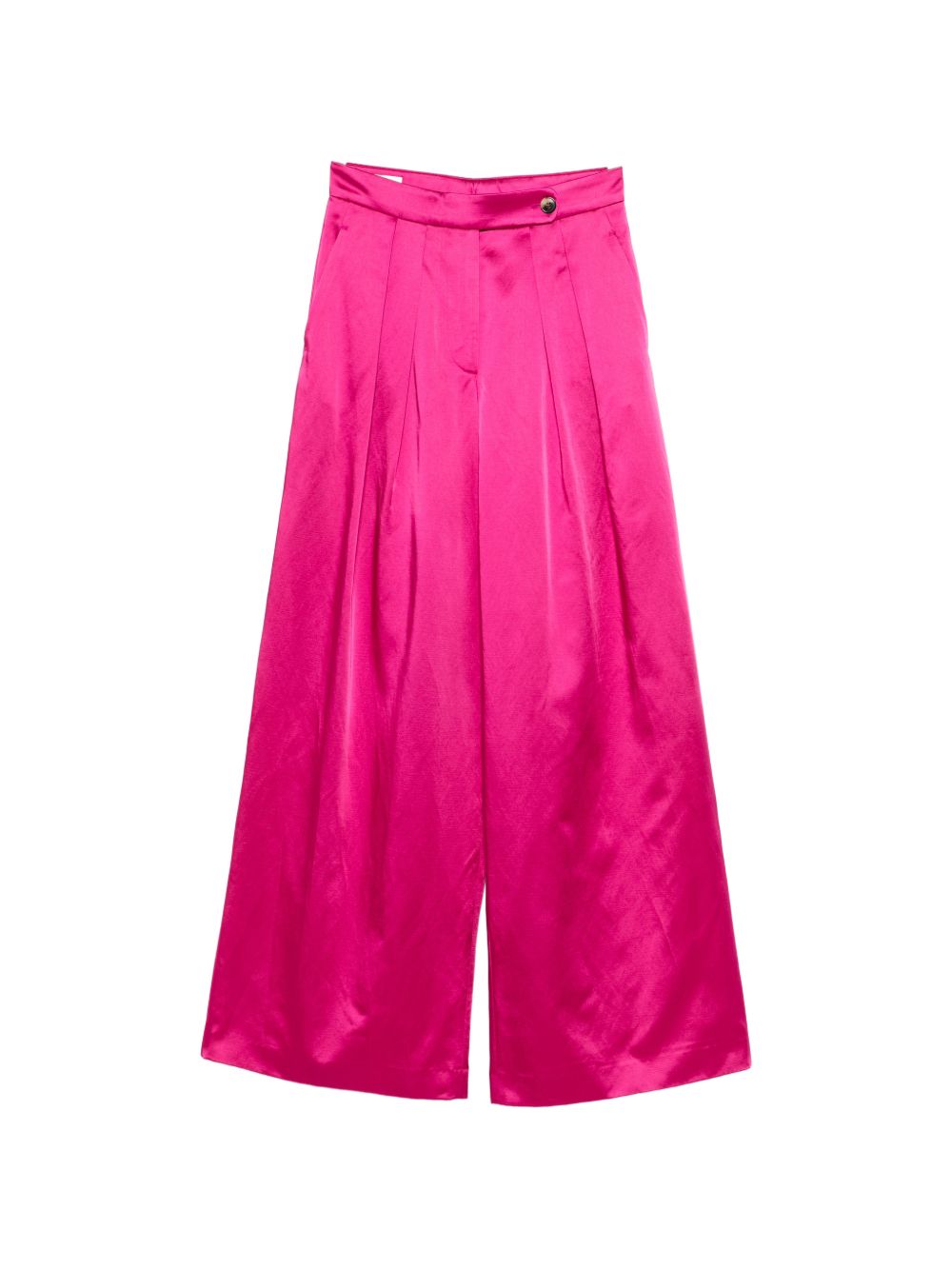 Pantaloni a gamba larga con design satinato pamploma in rosa Dries van noten - donna 