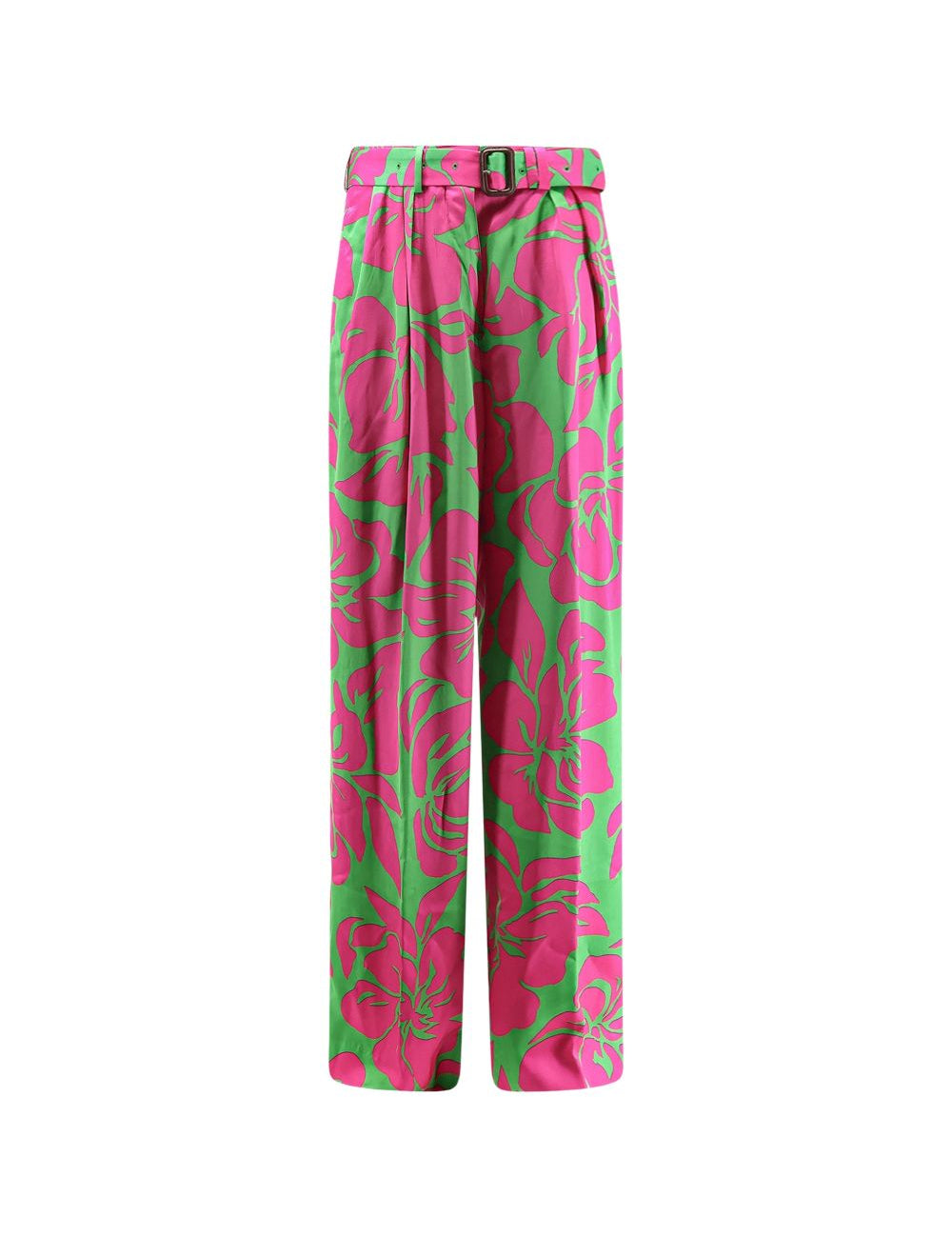 Pantaloni palazzo stampa floreale multicolor dries van noten - donna 