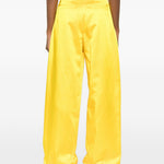 Pantaloni a gamba larga con design satinato penn in giallo Dries van noten - donna 