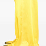 Pantaloni a gamba larga con design satinato penn in giallo Dries van noten - donna 