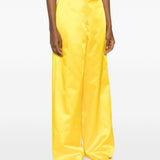 Pantaloni a gamba larga con design satinato penn in giallo Dries van noten - donna 