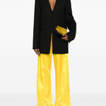 Pantaloni a gamba larga con design satinato penn in giallo Dries van noten - donna 