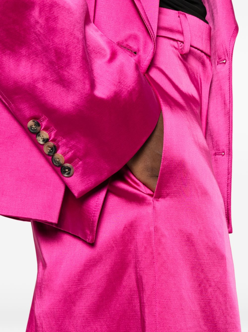 Pantaloni a gamba larga con design satinato penn in rosa Dries van noten - donna 