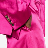 Pantaloni a gamba larga con design satinato penn in rosa Dries van noten - donna 