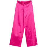 Pantaloni a gamba larga con design satinato penn in rosa Dries van noten - donna 