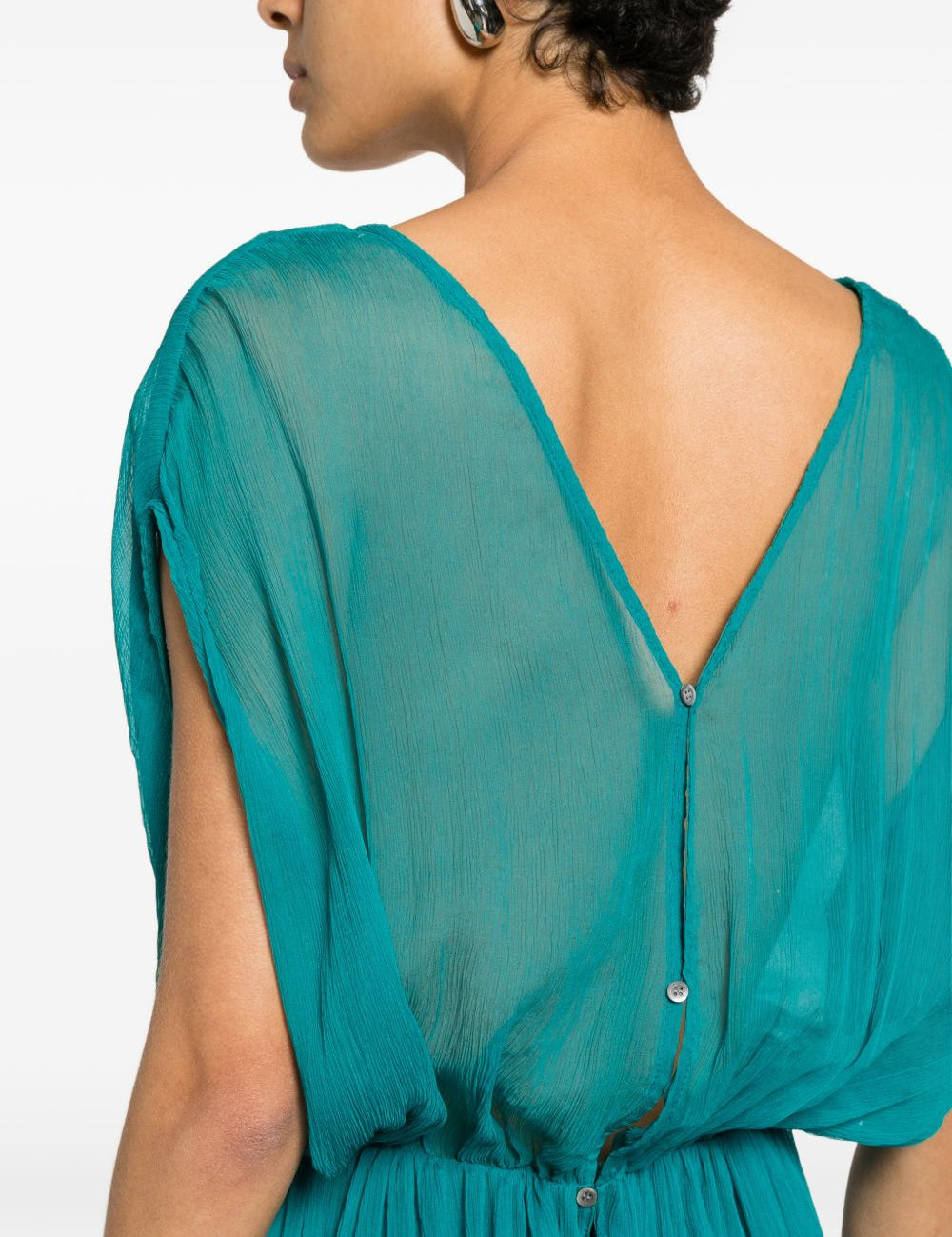 Abito midi con ruches dally in verde Dries van noten - donna 