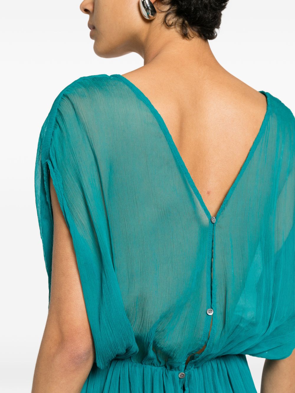 Abito midi con ruches dally in verde Dries van noten - donna 