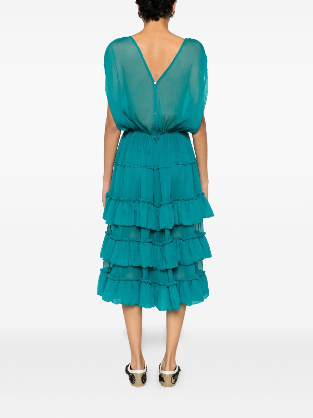 Abito midi con ruches dally in verde Dries van noten - donna 
