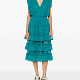 Abito midi con ruches dally in verde Dries van noten - donna 