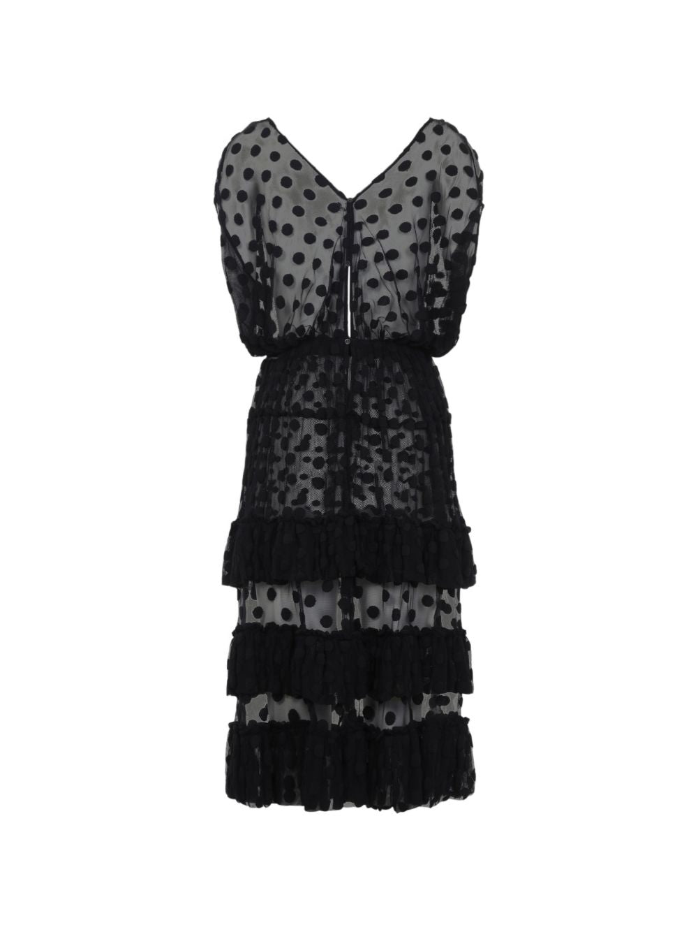 Abito midi con balze a pois Dally in nero Dries van noten - donna 