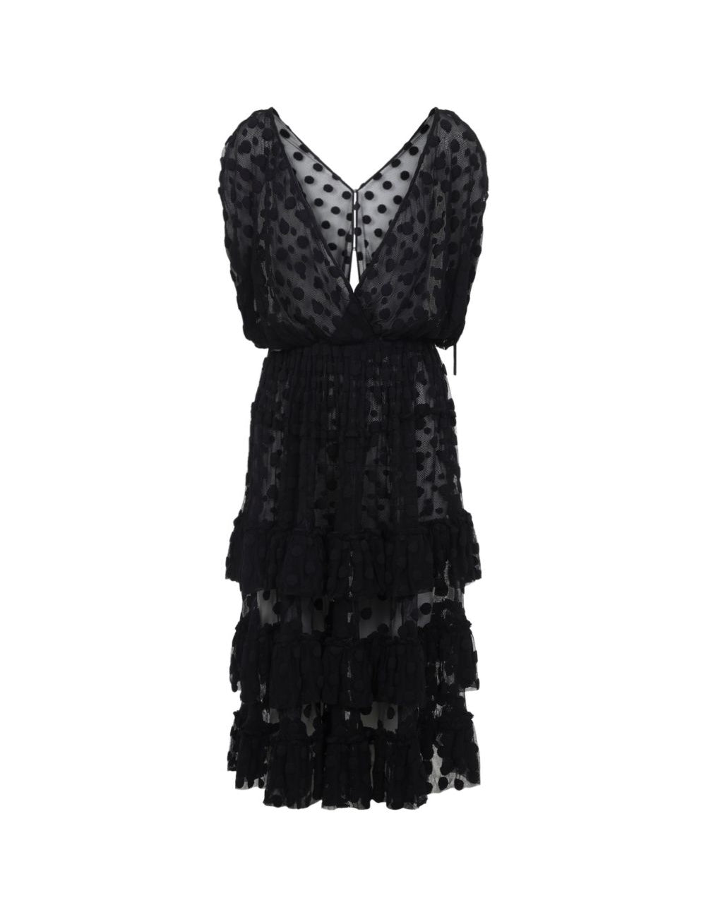 Abito midi con balze a pois Dally in nero Dries van noten - donna 