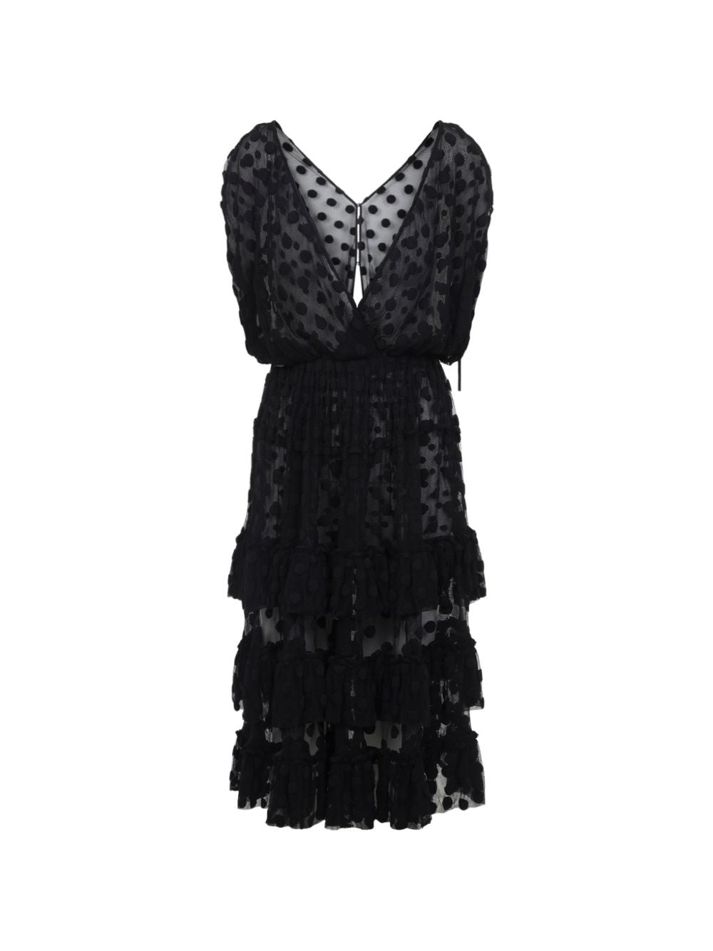 Abito midi con balze a pois Dally in nero Dries van noten - donna 