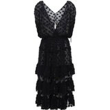 Abito midi con balze a pois Dally in nero Dries van noten - donna 