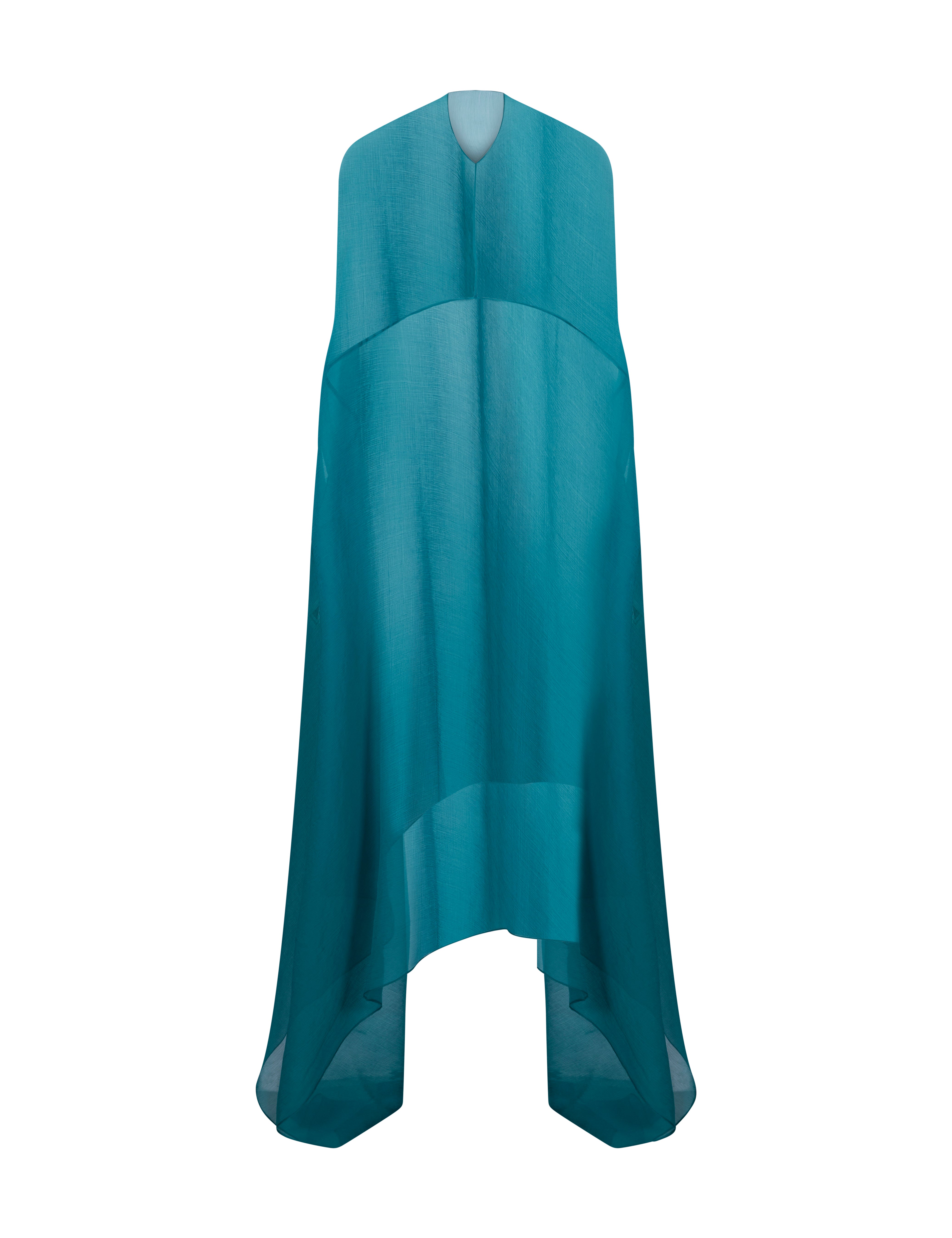 Abito in chiffon di seta drappeggiato ducy in blu 