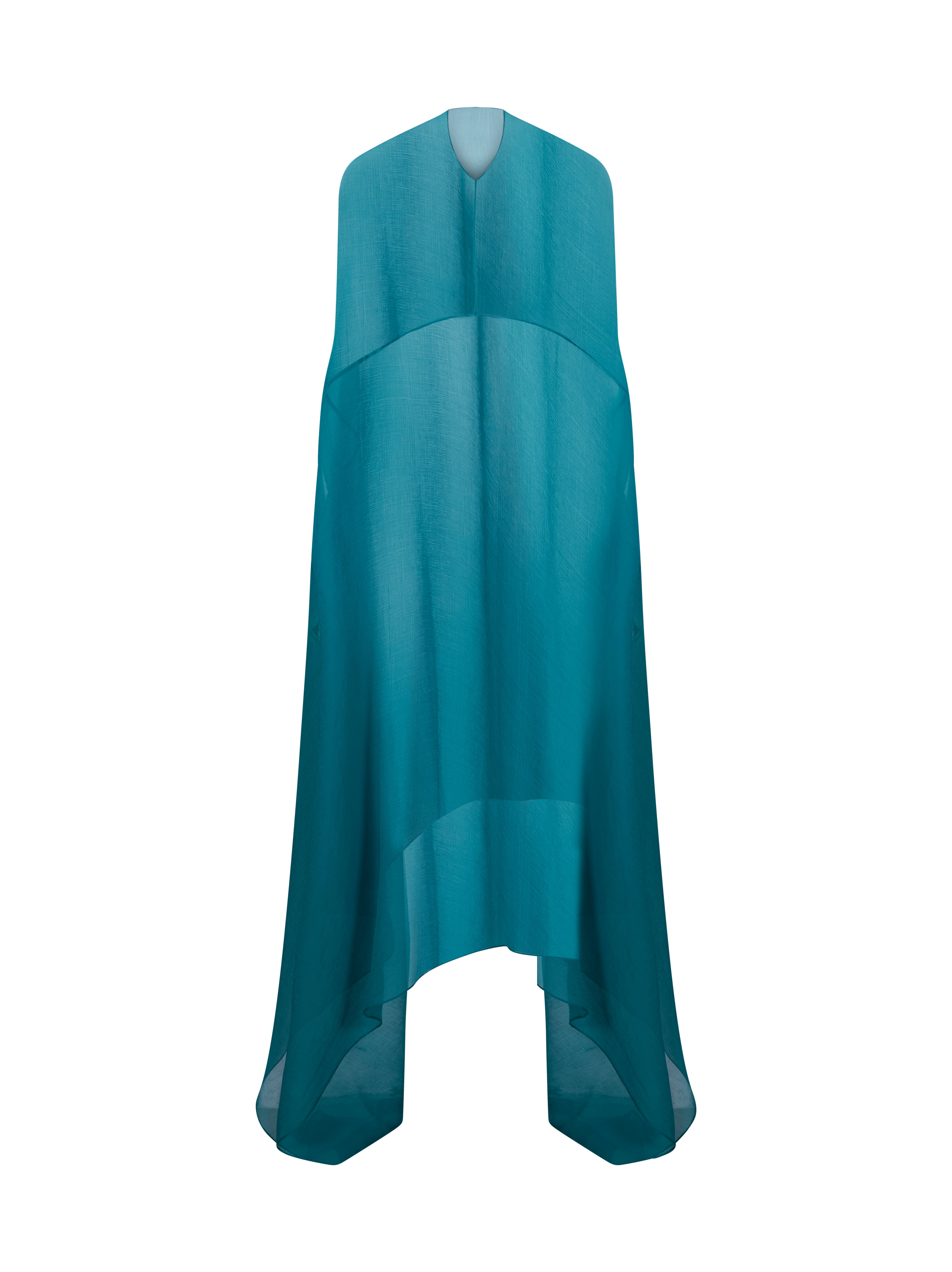 Abito in chiffon di seta drappeggiato ducy in blu 