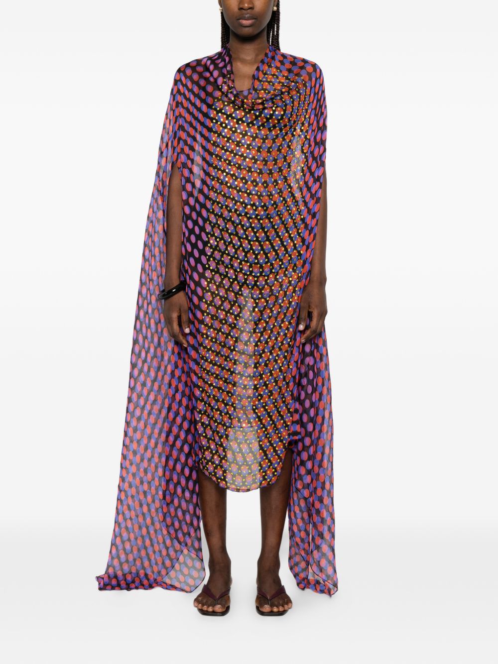 Abito midi a pois con cristalli ducy multicolore Dries van noten - donna 