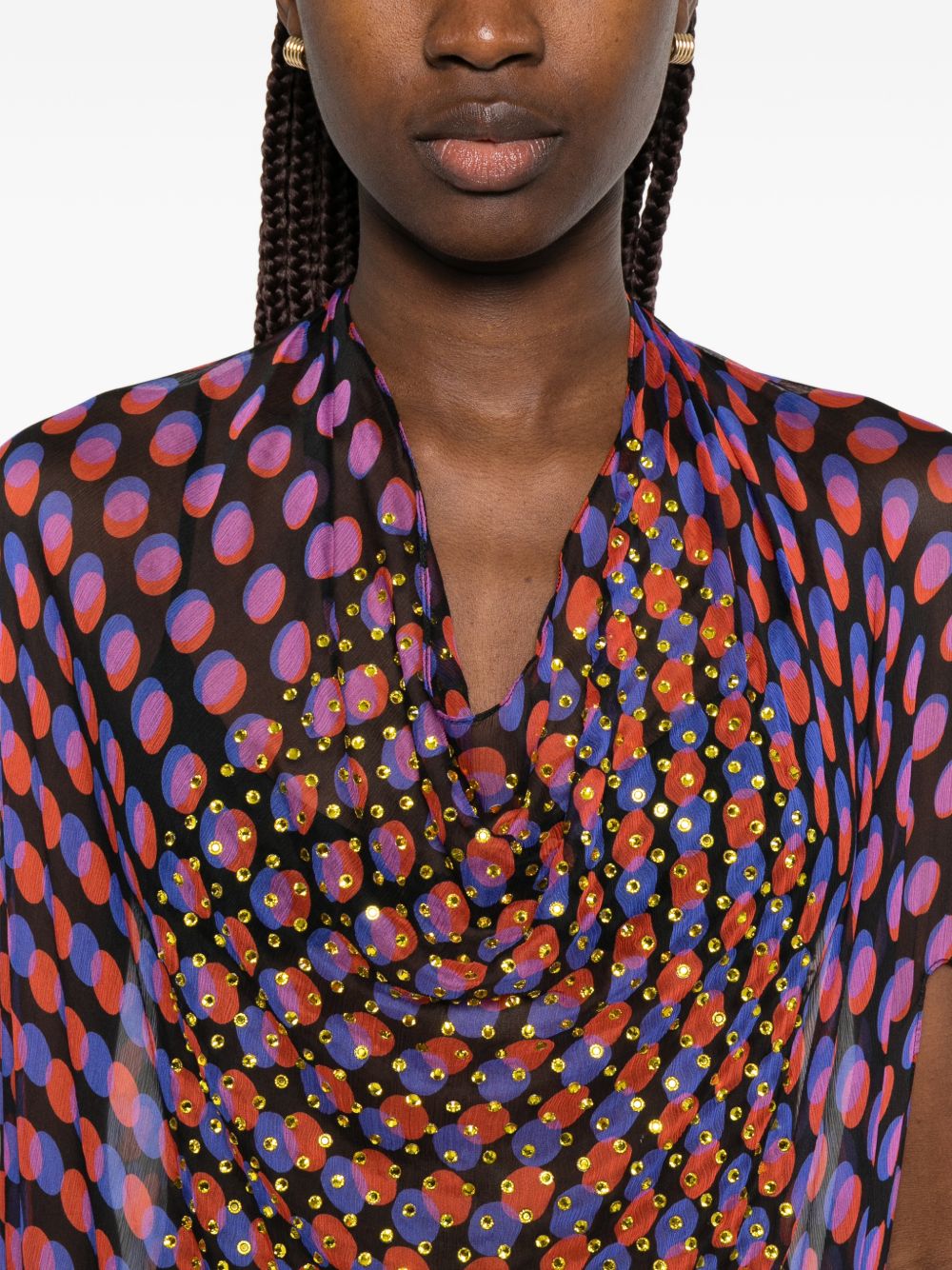 Abito midi a pois con cristalli ducy multicolore Dries van noten - donna 
