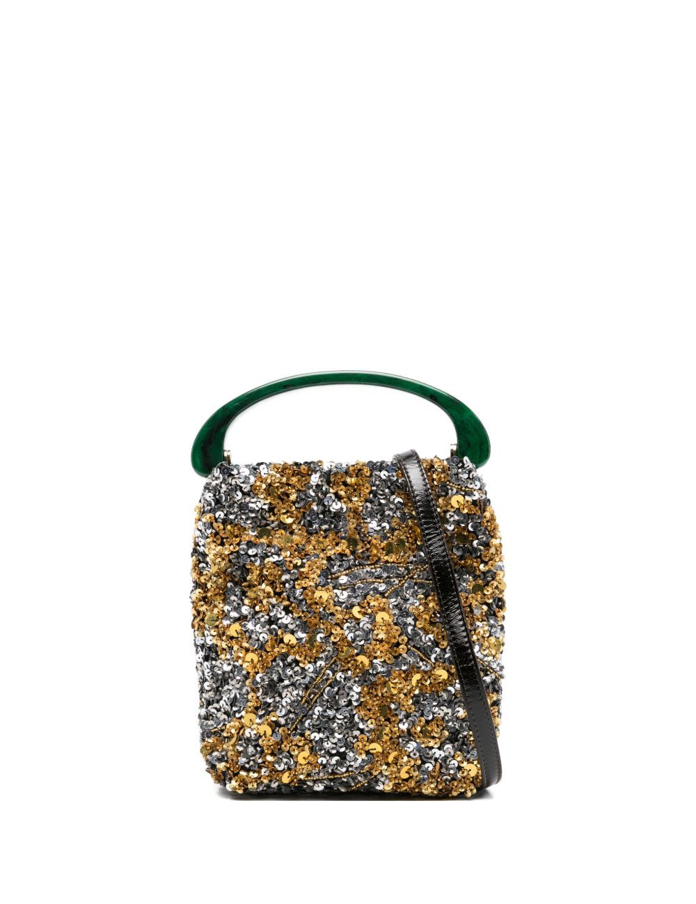 Borsa a mano con paillettes in oro Dries van noten - donna 