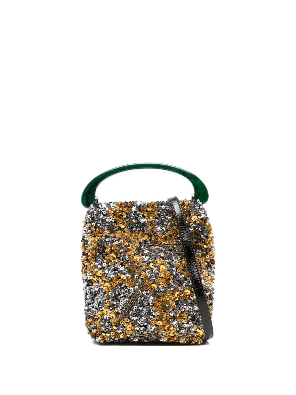 Borsa a mano con paillettes in oro Dries van noten - donna 