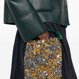 Borsa a mano con paillettes in oro Dries van noten - donna 