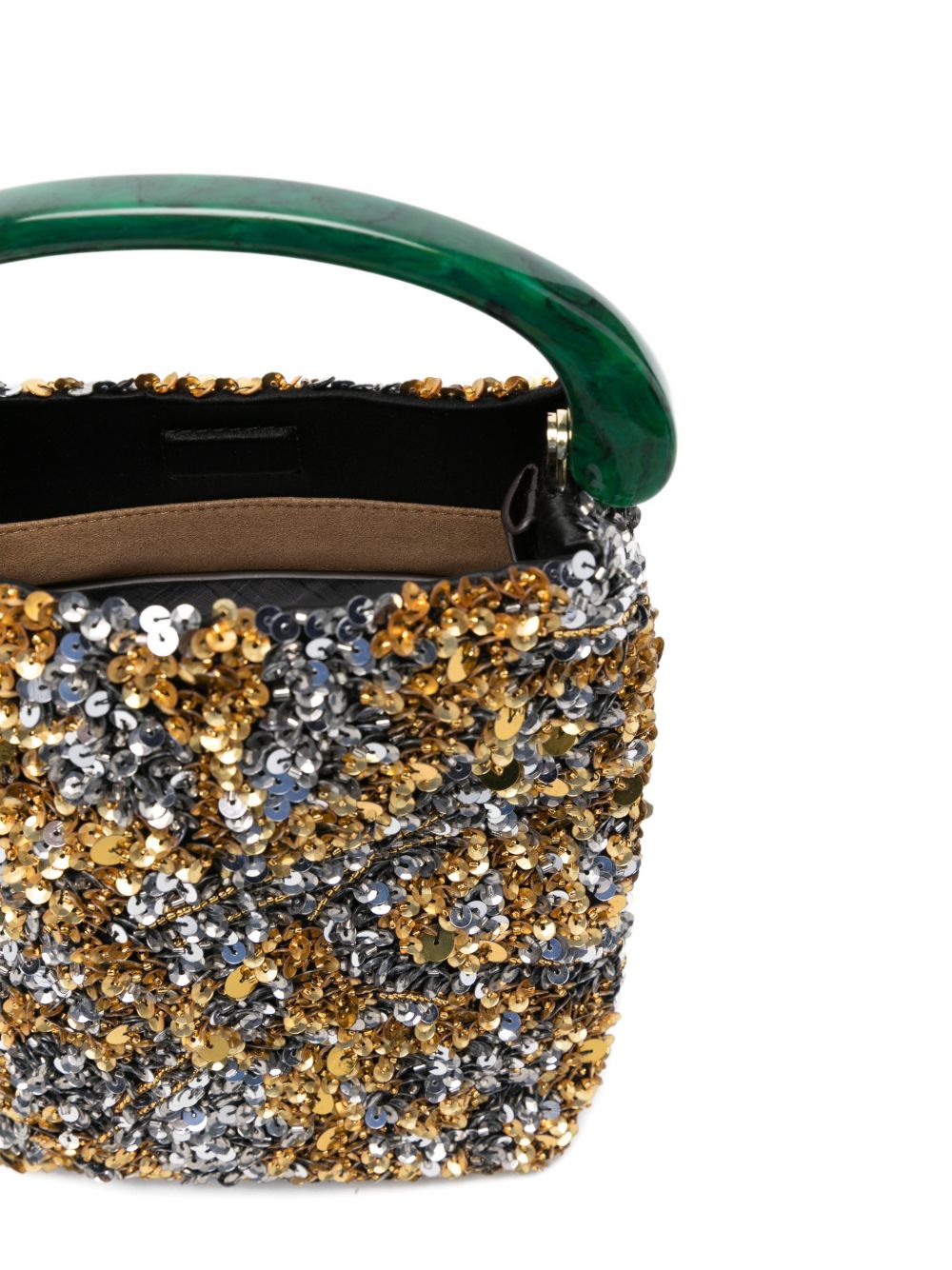 Borsa a mano con paillettes in oro Dries van noten - donna 