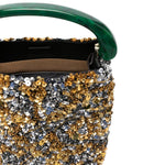 Borsa a mano con paillettes in oro Dries van noten - donna 
