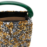 Borsa a mano con paillettes in oro Dries van noten - donna 