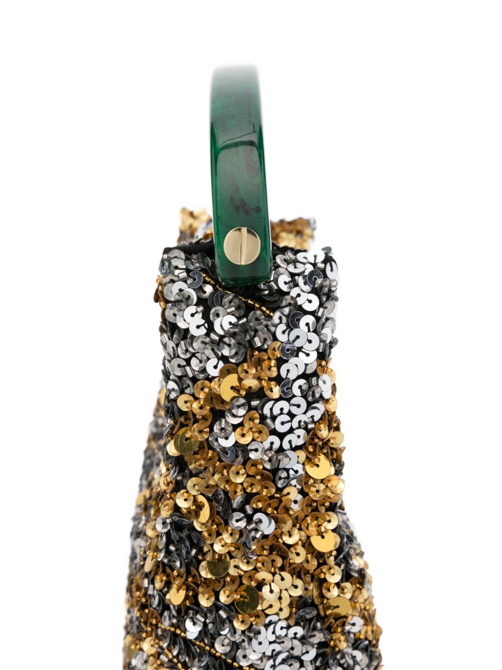 Borsa a mano con paillettes in oro Dries van noten - donna 