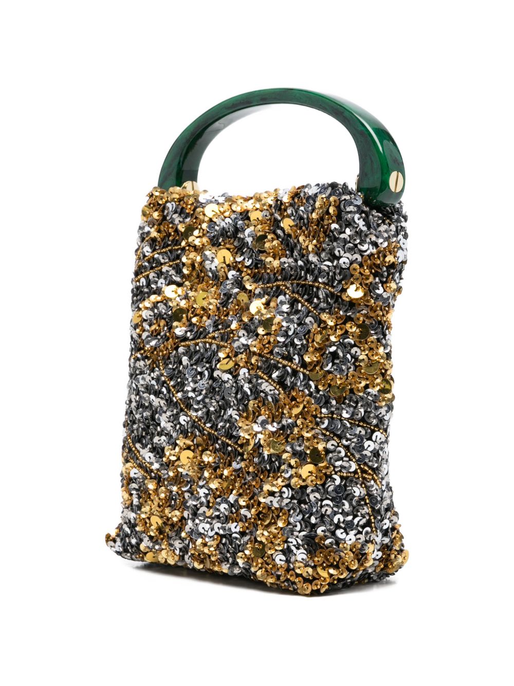 Borsa a mano con paillettes in oro Dries van noten - donna 
