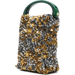 Borsa a mano con paillettes in oro Dries van noten - donna 