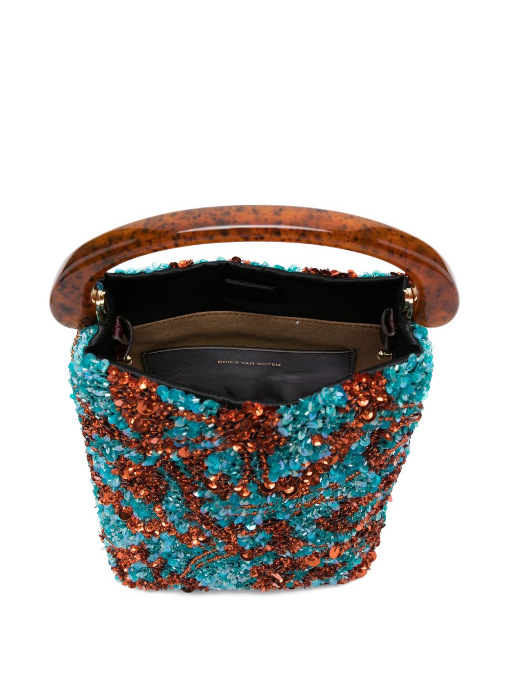 Borsa a mano con paillettes multicolore Dries van noten - donna 