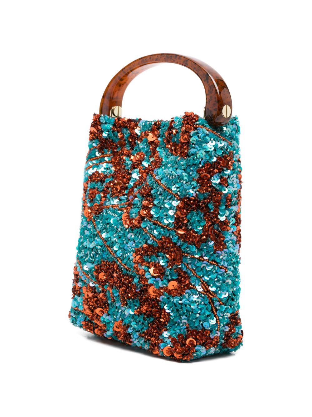 Borsa a mano con paillettes multicolore Dries van noten - donna 
