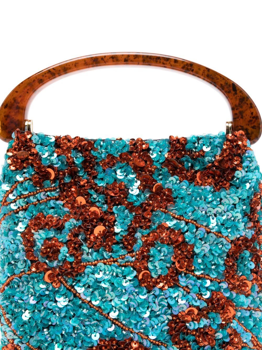 Borsa a mano con paillettes multicolore Dries van noten - donna 
