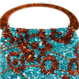 Borsa a mano con paillettes multicolore Dries van noten - donna 