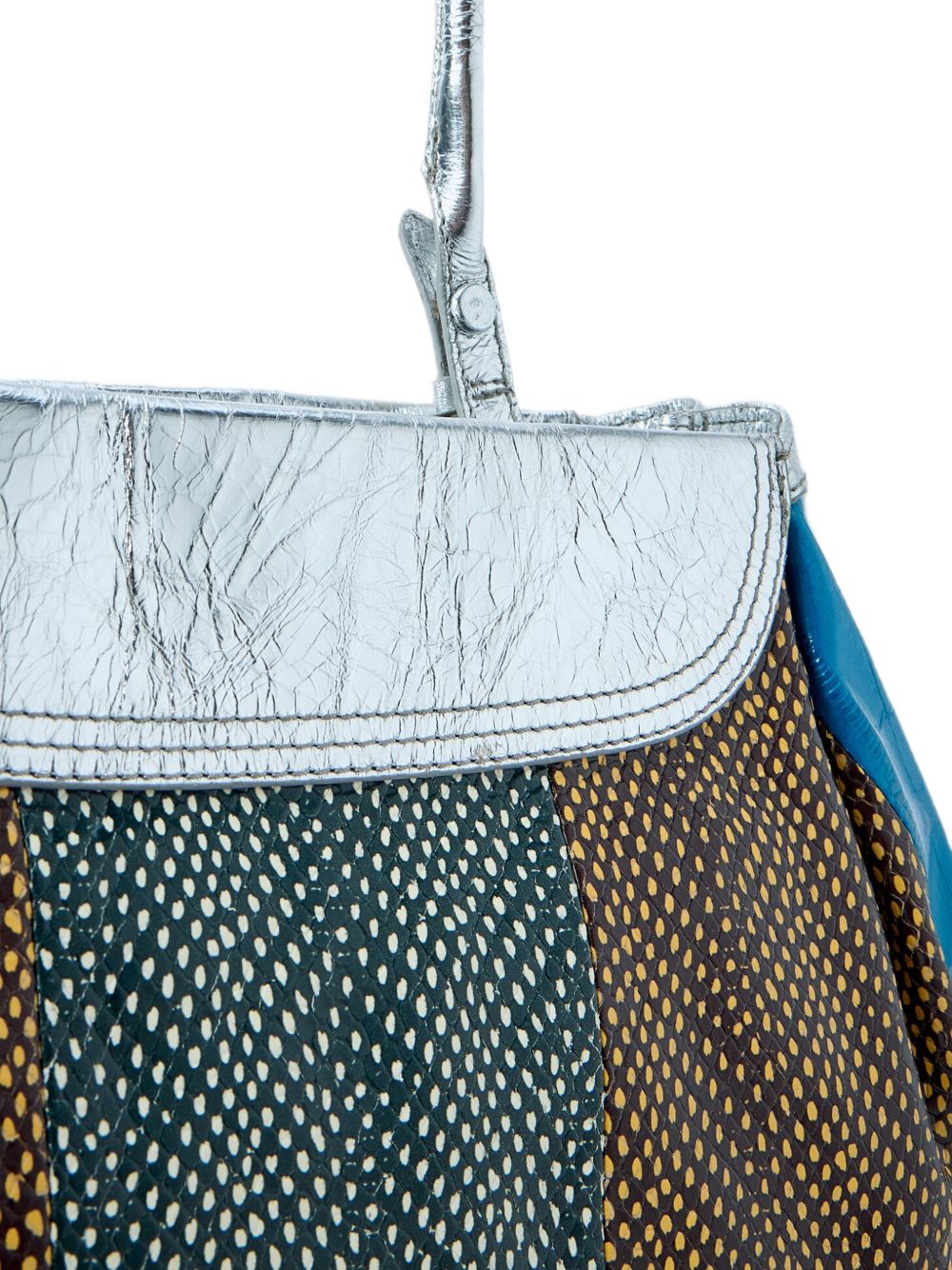Clutch con design a pannelli multicolore 