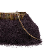 Clutch con frange in viola Dries van noten - donna 