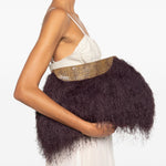Clutch con frange in viola Dries van noten - donna 