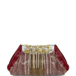 Borsa Blossom in vernice con cristalli in bordeaux Dries Van Noten - donna 