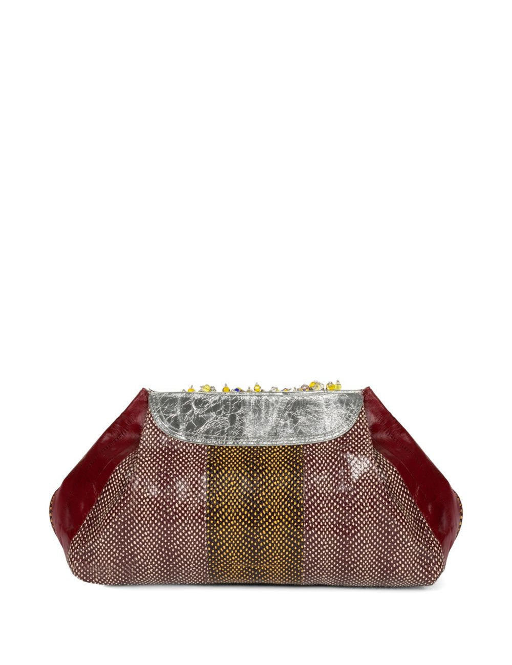 Borsa Blossom in vernice con cristalli in bordeaux Dries Van Noten - donna 