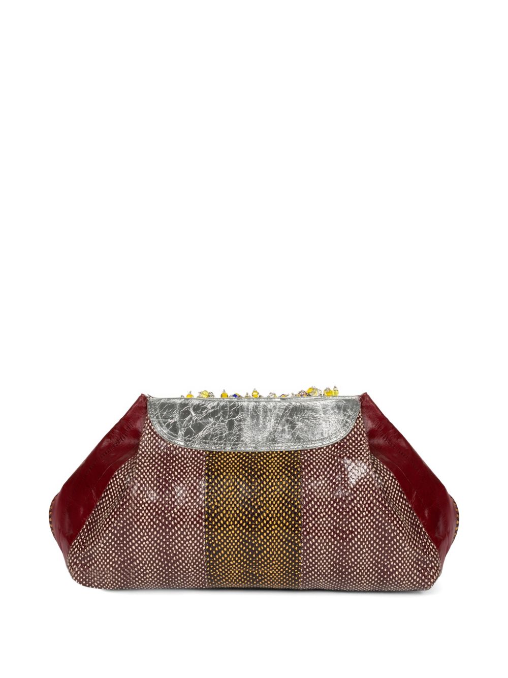 Borsa Blossom in vernice con cristalli in bordeaux Dries Van Noten - donna 