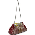 Borsa Blossom in vernice con cristalli in bordeaux Dries Van Noten - donna 