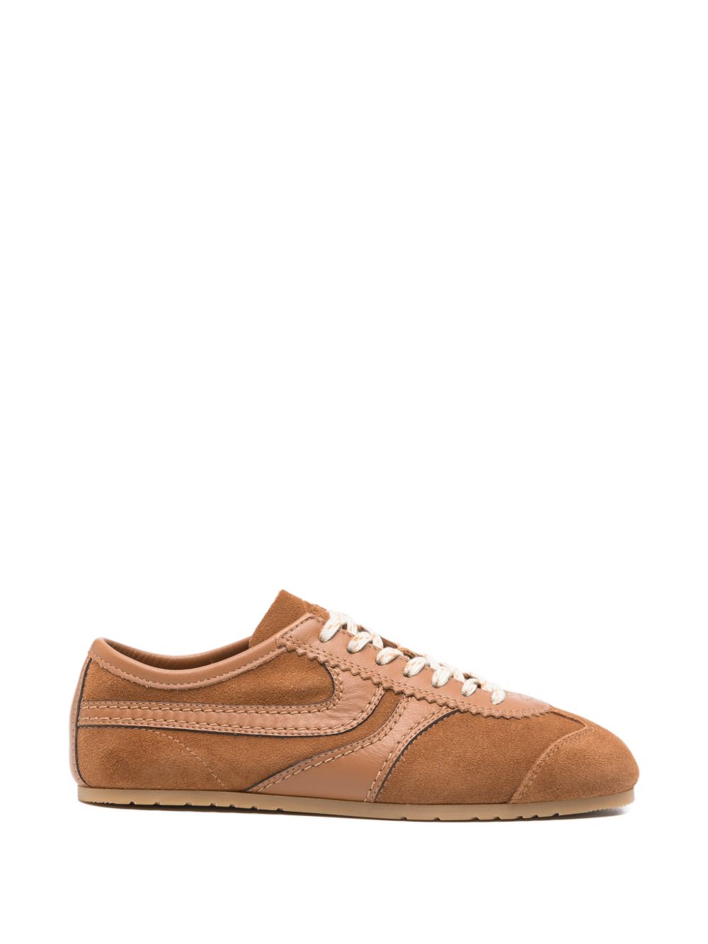 Sneakers con pannelli in camoscio in marrone Dries van noten - donna 