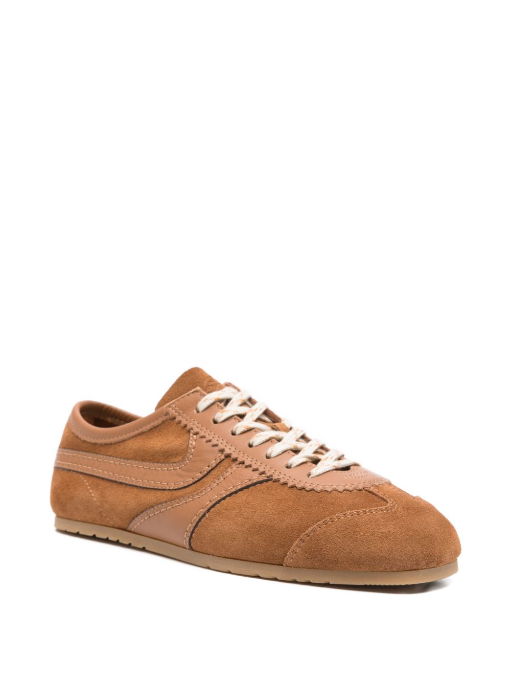 Sneakers con pannelli in camoscio in marrone Dries van noten - donna 