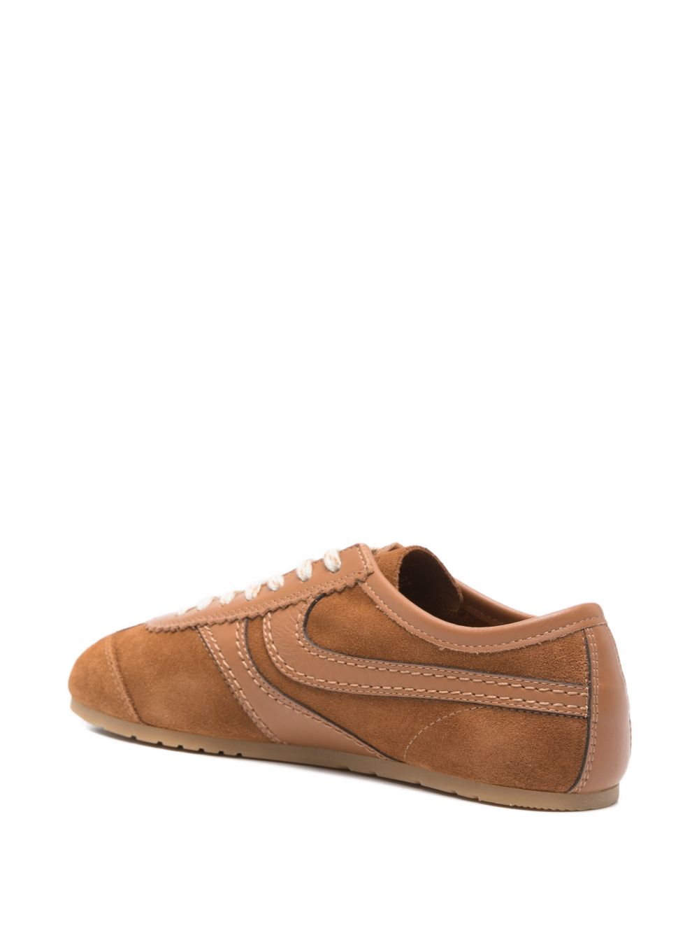Sneakers con pannelli in camoscio in marrone Dries van noten - donna 